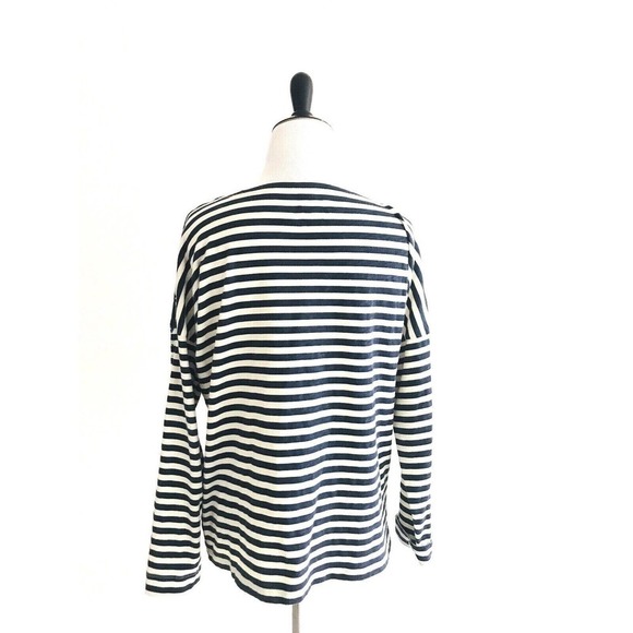 J Crew | Michael De Feo Striped T-shirt Size S Blue Floral Crewneck Long Sleeves - Picture 8 of 11